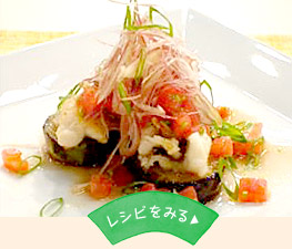ハモと茄子のえびつゆサルサ