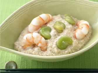 海老と空豆のカンタン白和え