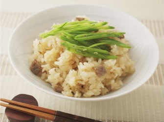 麦味噌の牛肉炊き込みご飯