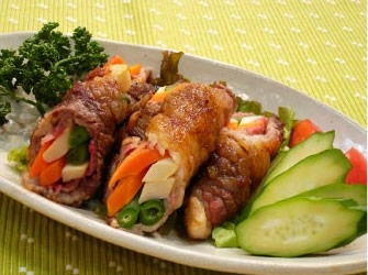牛肉の野菜巻き ゆず胡椒風味