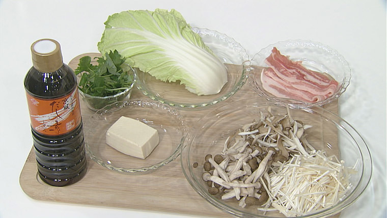 マキマキ白菜のきのこあんの材料