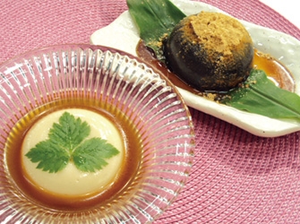 白と黒のごま豆腐