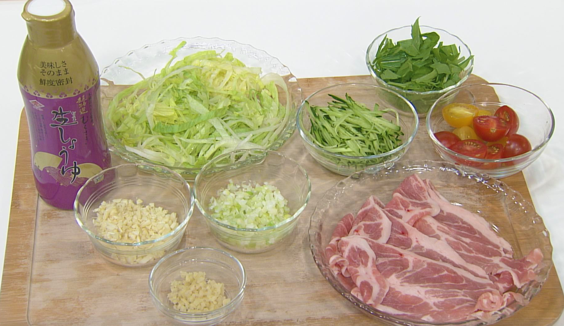 しょうゆダレで冷しゃぶの材料