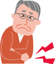 お腹が痛い男性