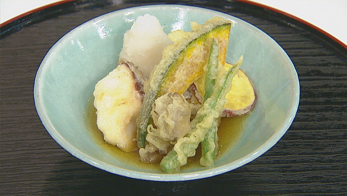 鯛と季節野菜の揚げ出し