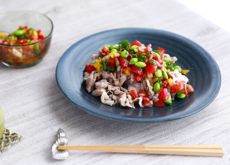 豚しゃぶ 枝豆サルサソース