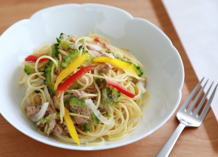 ゴーヤーとツナの冷パスタ