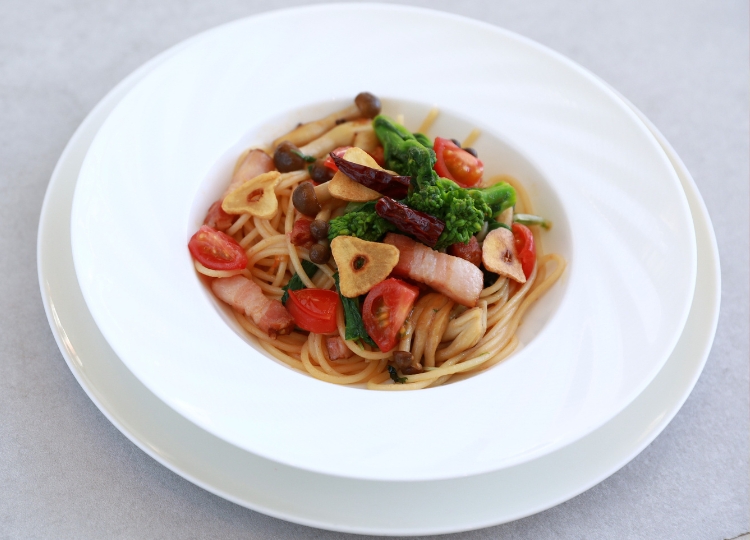 春野菜のパスタペペロンチーノ