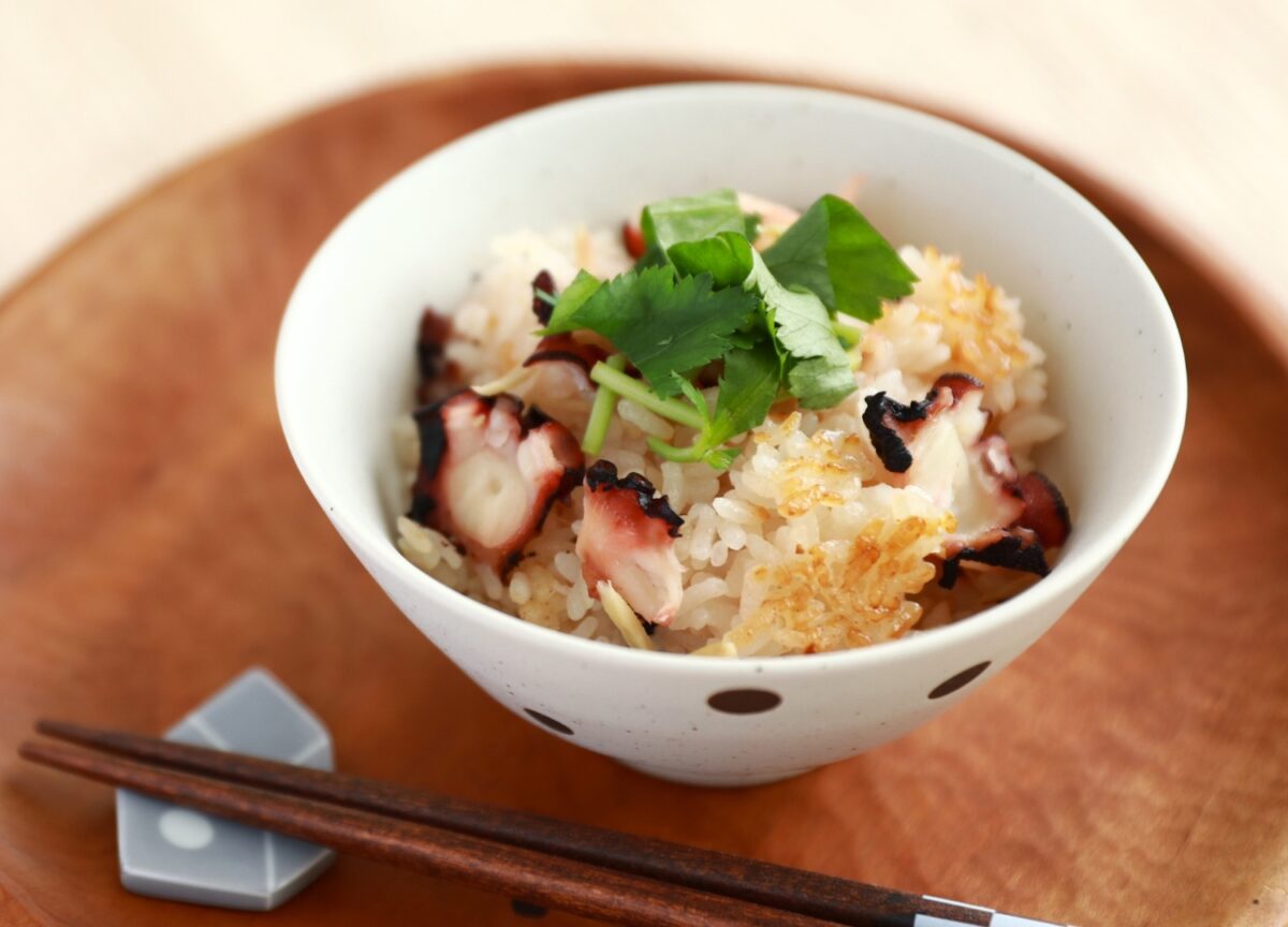 たことしょうがの炊き込みご飯